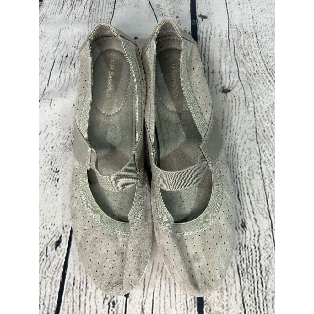 G.H. BASS & CO. Pippa Suede Leather Perfed Mary Jane Flats Slip On Size 8.5M - Picture 8 of 11